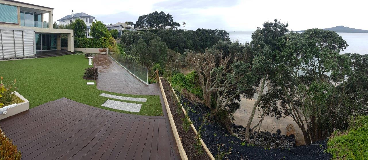 Finished garden and lawn after slip repair works