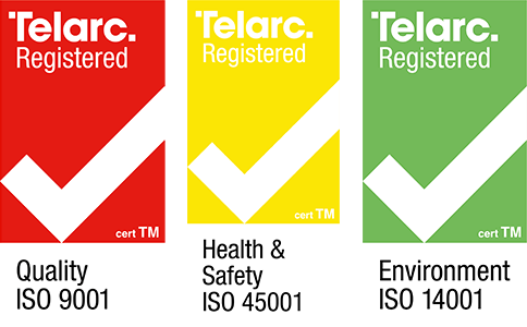 Telarc Registered — Quality ISO 9001, Health and Safety ISO 45001, Environment ISO 14001